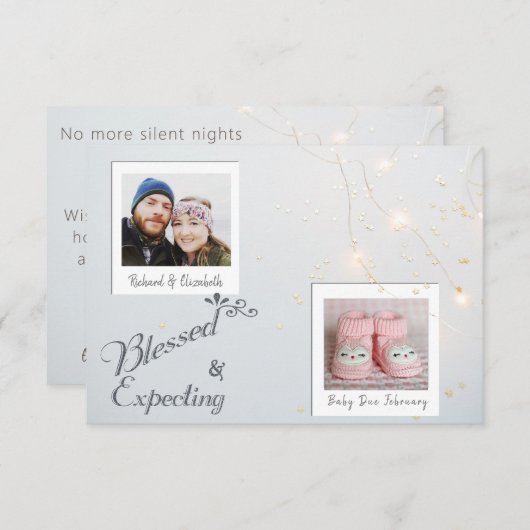 Kerstfeestdag Foto Zwangerschap Aankondiging (Voorkant / Achterkant)