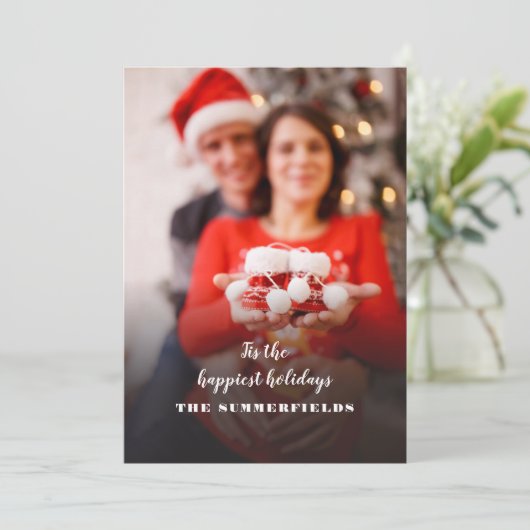 Kerstfeestdag Foto Zwangerschap Aankondiging (Staand voorkant)