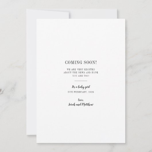 Kerstfeestdag Foto Zwangerschap Aankondiging (Achterkant)