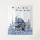 Kerstfeestdag Fotofoto's uit de achtergrond Tapest Wandkleed (Voorkant)