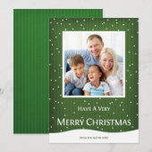 Kerstfeestdag Fotokaart Groene stripper Feestdagenkaart (Voorkant / Achterkant)