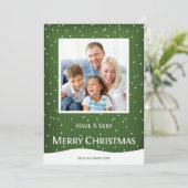 Kerstfeestdag Fotokaart Groene stripper Feestdagenkaart (Staand voorkant)