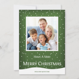 Kerstfeestdag Fotokaart Groene stripper Feestdagenkaart