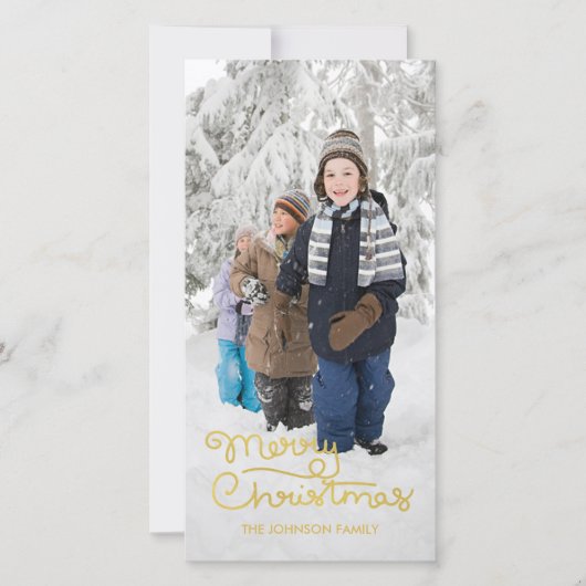 Kerstfeestdag - Fotokaart | Handschrift Feestdagenkaart (Voorkant)