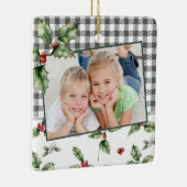 Kerstfeestdag Foto's Waterverf Floral Keramisch Ornament (Rechts)