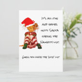 Kerstfeestdag Funny Quote Elf Kaart (Staand voorkant)