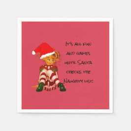 Kerstfeestdag Funny Quote Elf Red Servet