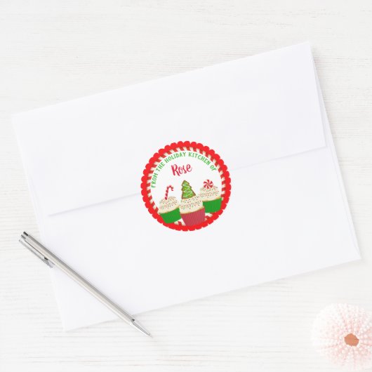 Kerstfeestdag gebakken koekjes ronde sticker (Envelop)