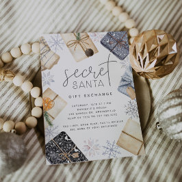 Kerstfeestdag geheim kerstcadeau-uitwisseling kaart