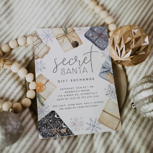 Kerstfeestdag geheim kerstcadeau-uitwisseling kaart