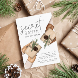 Kerstfeestdag geheim kerstcadeau-uitwisseling kaart
