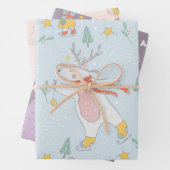 Kerstfeestdag, geïllustreerd inpakpapier vel (In situ)