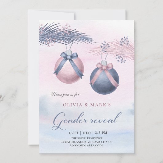 Kerstfeestdag Genderfeest Uitnodiging (Voorkant)