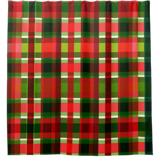 Kerstfeestdag gevarieerd vierkant buffel geplakt douchegordijn (Voorkant)