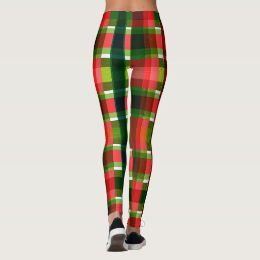 Kerstfeestdag gevarieerd vierkant buffel geplakt leggings (Achterkant)
