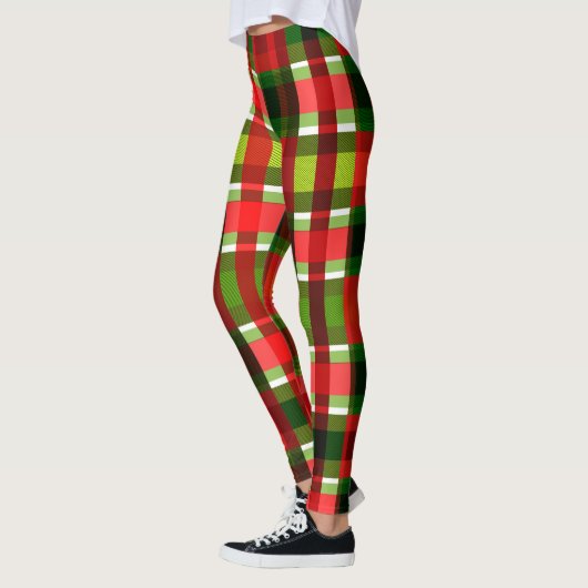 Kerstfeestdag gevarieerd vierkant buffel geplakt leggings (Links)