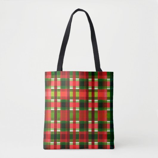 Kerstfeestdag gevarieerd vierkant buffel geplakt tote bag (Voorkant)