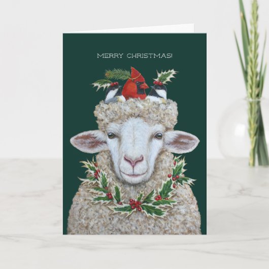 Kerstfeestdag gevouwen wenskaart feestdagen kaart (Voorkant)