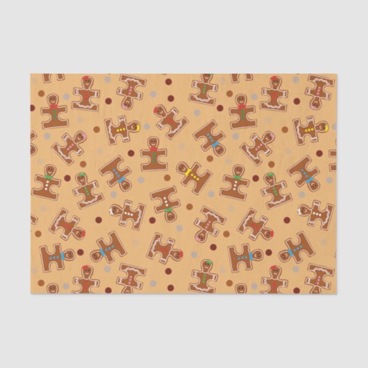 Kerstfeestdag Gingerbrood Autisme Tissuepapier (Voorkant)