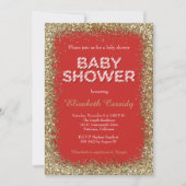 Kerstfeestdag Glitter Baby shower Uitnodiging (Voorkant)