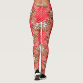 Kerstfeestdag Glitter Gingerbrood koekje Leggings (Achterkant)