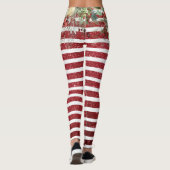 Kerstfeestdag Glitter Pine Poinsettia Red Leggings (Achterkant)