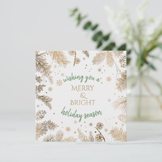 kerstfeestdag - Gold Brancard Kaart (Staand voorkant)