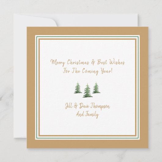 kerstfeestdag - Gold Brancard Kaart (Achterkant)