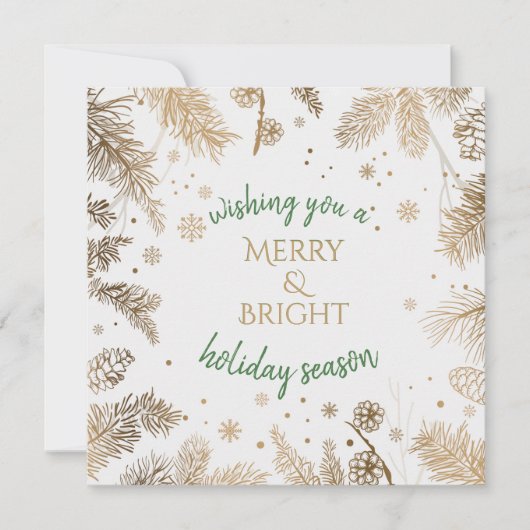 kerstfeestdag - Gold Brancard Kaart (Voorkant)