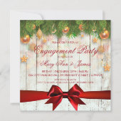 kerstfeestdag Gold Decor & Red Ribbon Kaart (Voorkant)