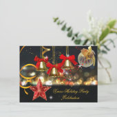 Kerstfeestdag - Gold Red Black Black Kaart (Staand voorkant)