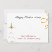 Kerstfeestdag - Gold Red Black Black Kaart (Achterkant)