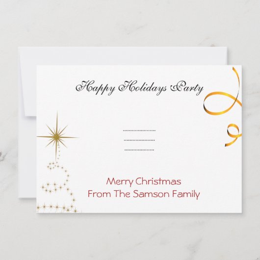 Kerstfeestdag - Gold Red Black Black Kaart (Achterkant)