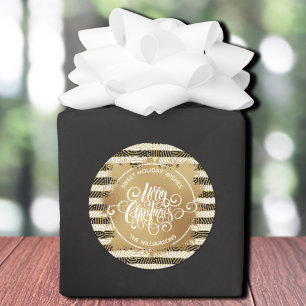 Kerstfeestdag - Gold Ronde Sticker