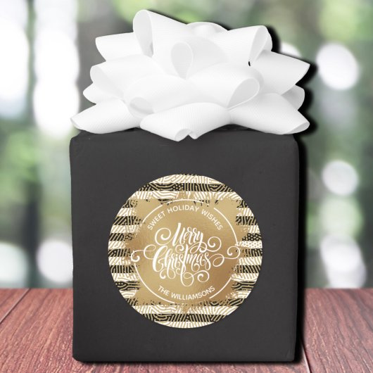 Kerstfeestdag - Gold Ronde Sticker