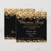 Kerstfeestdag Gold Shimmering Lichten Kaart (Voorkant / Achterkant)