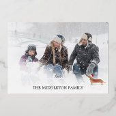 kerstfeestdag Gold Tan Dachshund Dog Foto Folie Feestdagenkaart (Achterkant)