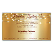 Kerstfeestdag -  goud - verlichtingsbedrijf magnetisch visitekaartje (Voorkant)