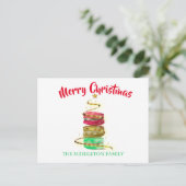 kerstfeestdag goudbomen kleurrijke Macaroons Briefkaart (Staand voorkant)