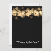 Kerstfeestdag gouden lampjes kaart (Achterkant)