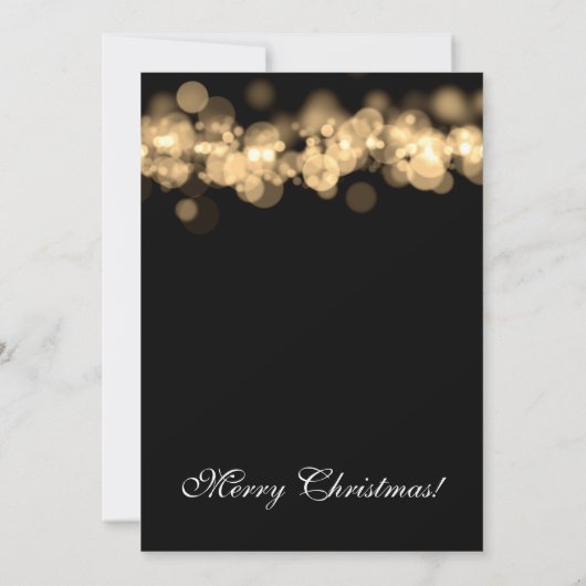 Kerstfeestdag gouden lampjes kaart (Achterkant)