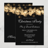 Kerstfeestdag gouden lampjes kaart (Voorkant / Achterkant)