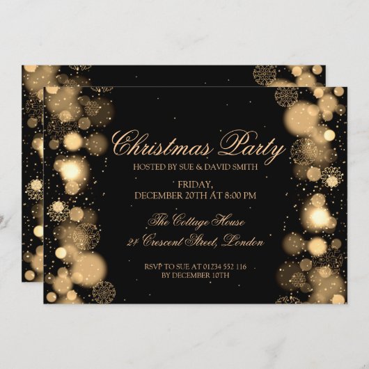 kerstfeestdag gouden winterwonder kaart (Voorkant / Achterkant)