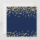 Kerstfeestdag goudglitter Confetti Navy Blue Kaart (Achterkant)