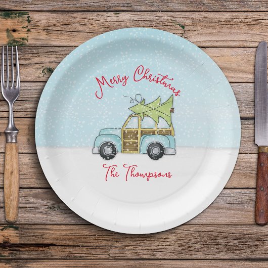 kerstfeestdag: grappige boom papieren bordje