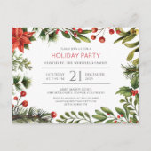 Kerstfeestdag Greenery Modern Waterverf Uitnodiging Briefkaart (Voorkant)