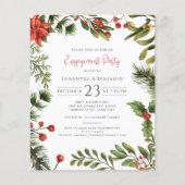 kerstfeestdag Greenery-uitnodiging (Voorkant)