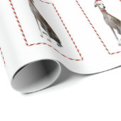 Kerstfeestdag Greyhound Dog Cadeaupapier (Rol Hoek)
