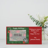 kerstfeestdag Greyhound Wreatfoto-kaart Feestdagenkaart (Staand voorkant)