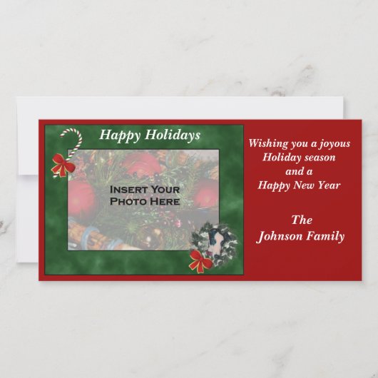 kerstfeestdag Greyhound Wreatfoto-kaart Feestdagenkaart (Voorkant)